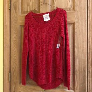 Red knit sweater